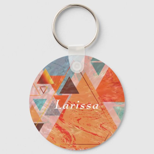 Modern driehoeksontwerp - artistieke geometrie sleutelhanger (Voorkant)