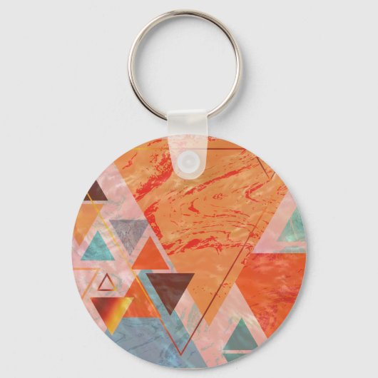 Modern driehoeksontwerp - artistieke geometrie sleutelhanger (Achterkant)