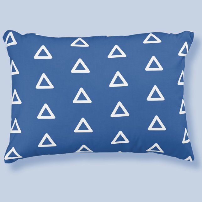 Modern driehoekspatroon Elegant trendy koningsblau Accent Kussen (Modern Triangle Pattern Elegant Trendy Royal Blue Accent Pillow)