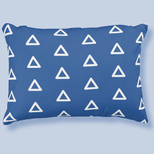 Modern driehoekspatroon Elegant Trendy Royal Blue Accent Kussen