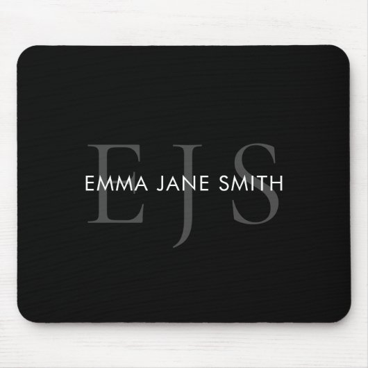 Modern drieletterig initiaal monogram muismat (Voorkant)