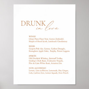 Modern Drink in het menu Liefde Bar Weddenschap Poster