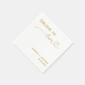 Modern Drink in liefde gepersonaliseerde bruiloft Servet (Hoek)