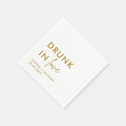 Modern Drink in liefde gepersonaliseerde bruiloft Servet (Hoek)