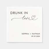 Modern Drink in liefde gepersonaliseerde bruiloft Servet (Voorkant)