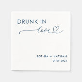 Modern Drink in liefde gepersonaliseerde bruiloft Servet (Voorkant)