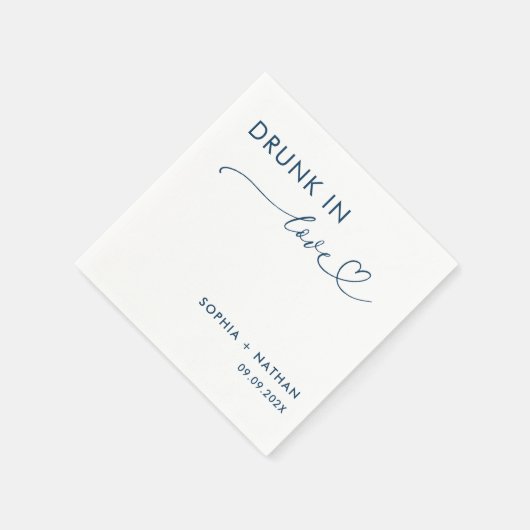 Modern Drink in liefde gepersonaliseerde bruiloft Servet (Hoek)