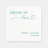 Modern Drink in liefde gepersonaliseerde bruiloft Servet (Voorkant)