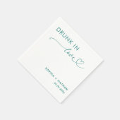 Modern Drink in liefde gepersonaliseerde bruiloft Servet (Hoek)