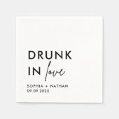 Modern Drink in liefde gepersonaliseerde bruiloft Servet (Voorkant)