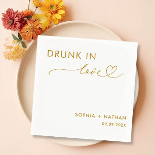 Modern Drink in liefde gepersonaliseerde bruiloft Servet