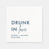 Modern Drink in liefde gepersonaliseerde bruiloft Servet (Voorkant)