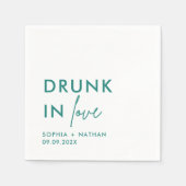 Modern Drink in liefde gepersonaliseerde bruiloft Servet (Voorkant)