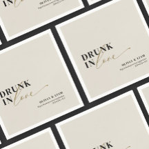 Modern Drink in Love Beige Taupe Wedding