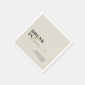 Modern Drink in Love Beige Taupe Wedding Servet (Hoek)