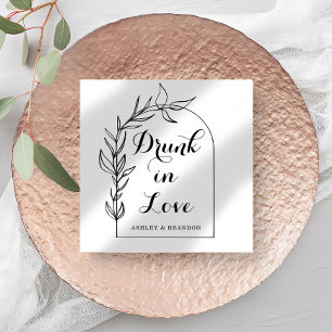 Modern Drink in Love Wedding Napkins Servet