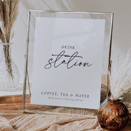 Modern Drink Station Sign Vrijgezellenfeest Poster