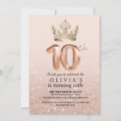 Modern Drips Roos Gold Crown 10e verjaardag Kaart (Voorkant)