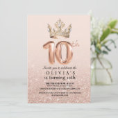 Modern Drips Roos Gold Crown 10e verjaardag Kaart (Staand voorkant)