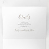 Modern drivoudig huwelijk drieluik uitnodiging (Binnenzijde eerst)