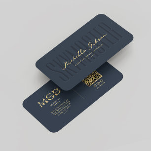 Modern Drone Pilot UAV Monogram Elegant Blue Visitekaartje