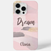 Modern droomroze en grijs abstract ontwerp Case-Mate iPhone case (Achterkant)