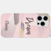 Modern droomroze en grijs abstract ontwerp Case-Mate iPhone case (Achterkant (horizontaal))