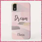 Modern droomroze en grijs abstract ontwerp Case-Mate iPhone case
