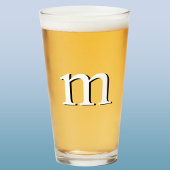 Modern Drop Shadow Monogram Initiaal Beer Glas