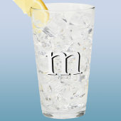 Modern Drop Shadow Monogram Initiaal Onderste Hoes Glas