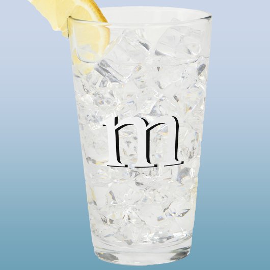 Modern Drop Shadow Monogram Initiaal Onderste Hoes Glas