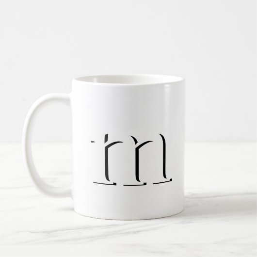 Modern Drop Shadow Monogram Initiaal Onderste Hoes Koffiemok (Links)