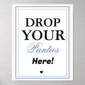 Modern Drop Your Panties Bachelorette spel teken Poster (Voorkant)