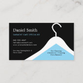 Modern Dry Cleaning Laundry Hanger Black & Blue Visitekaartje (Achterkant)