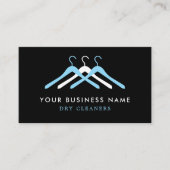 Modern Dry Cleaning Laundry Hanger Black & Blue Visitekaartje (Voorkant)