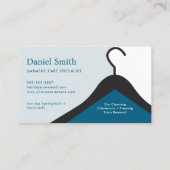 Modern Dry Cleaning Laundry Hanger Blue & White Visitekaartje (Achterkant)