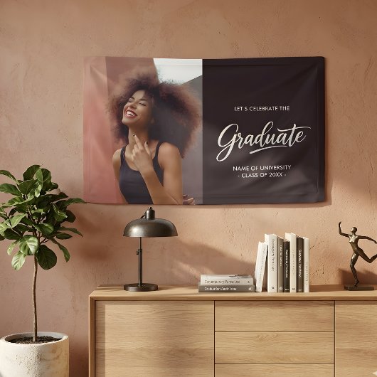 Modern Dual-Sided Photo Graduation Party Spandoek