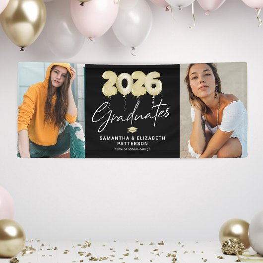 Modern dubbel Afstuderen 2025 Foto Spandoek