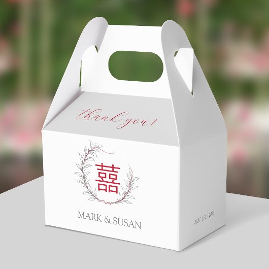 Modern Dubbel Geluk Bruiloft Dank U Bedankdoosjes