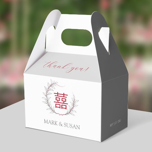 Modern Dubbel Geluk Bruiloft Dank U Bedankdoosjes