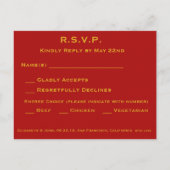 Modern Dubbel Geluk Bruiloft RSVP Uitnodiging Briefkaart (Achterkant)