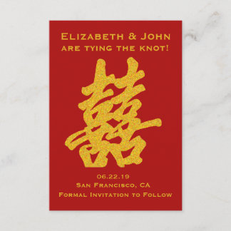 Modern Dubbel Geluk Sla de Datum op Save The Date