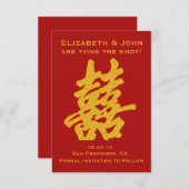 Modern Dubbel Geluk Sla de Datum op Save The Date (Voorkant / Achterkant)