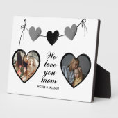 Modern Dubbel Hart 2 Foto's Love You Mom Fotoplaat (Zijkant)