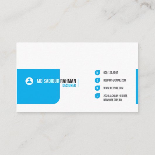 modern dubbelzijdig visitekaartje (Achterkant)