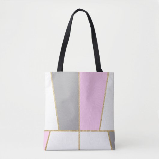 Modern duidelijk elegant faux goud glitter patroon tote bag (Voorkant)
