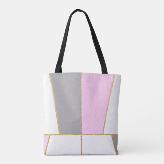 Modern duidelijk elegant faux goud glitter patroon tote bag (Achterkant)