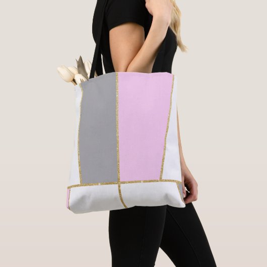 Modern duidelijk elegant faux goud glitter patroon tote bag (Dichtbij)