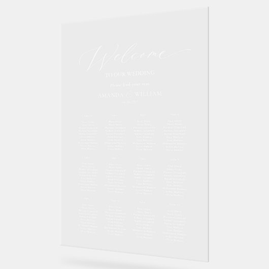 Modern duidelijk zitplaatskaart acryl bord (Hoek)