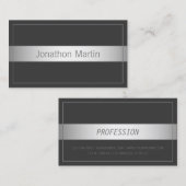 Modern Dun Lijst Faux Silver Band | Donkergrijs Visitekaartje (Voorkant / Achterkant)